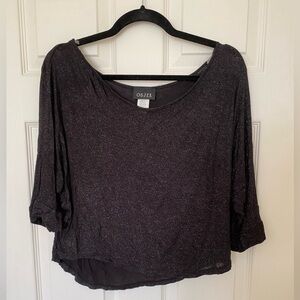 Shimmery Black Dolman Sleeve Top